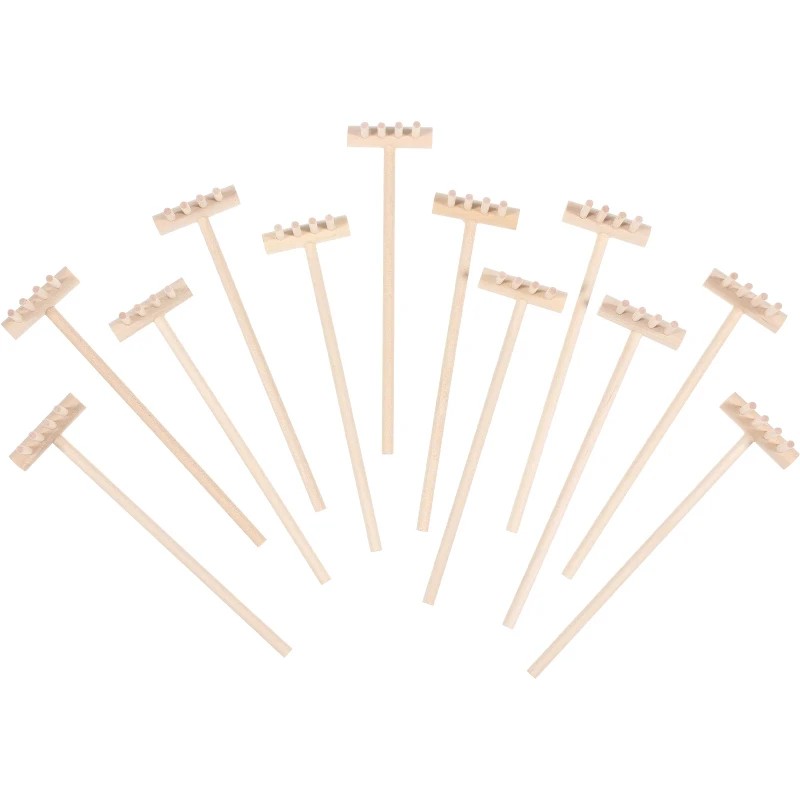 Zen Gardening Tools - 6-teiliges Mini-Bambusrechen-Set für Zen-Garten, Desktop-Feng-Shui-Meditationswerkzeuge, Tisch-Sandkasten-Dekoration