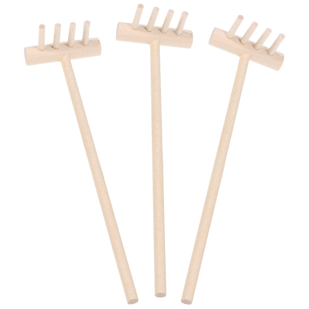 Zen Gardening Tools - 3 stücke Bambus Mini Rechen Set