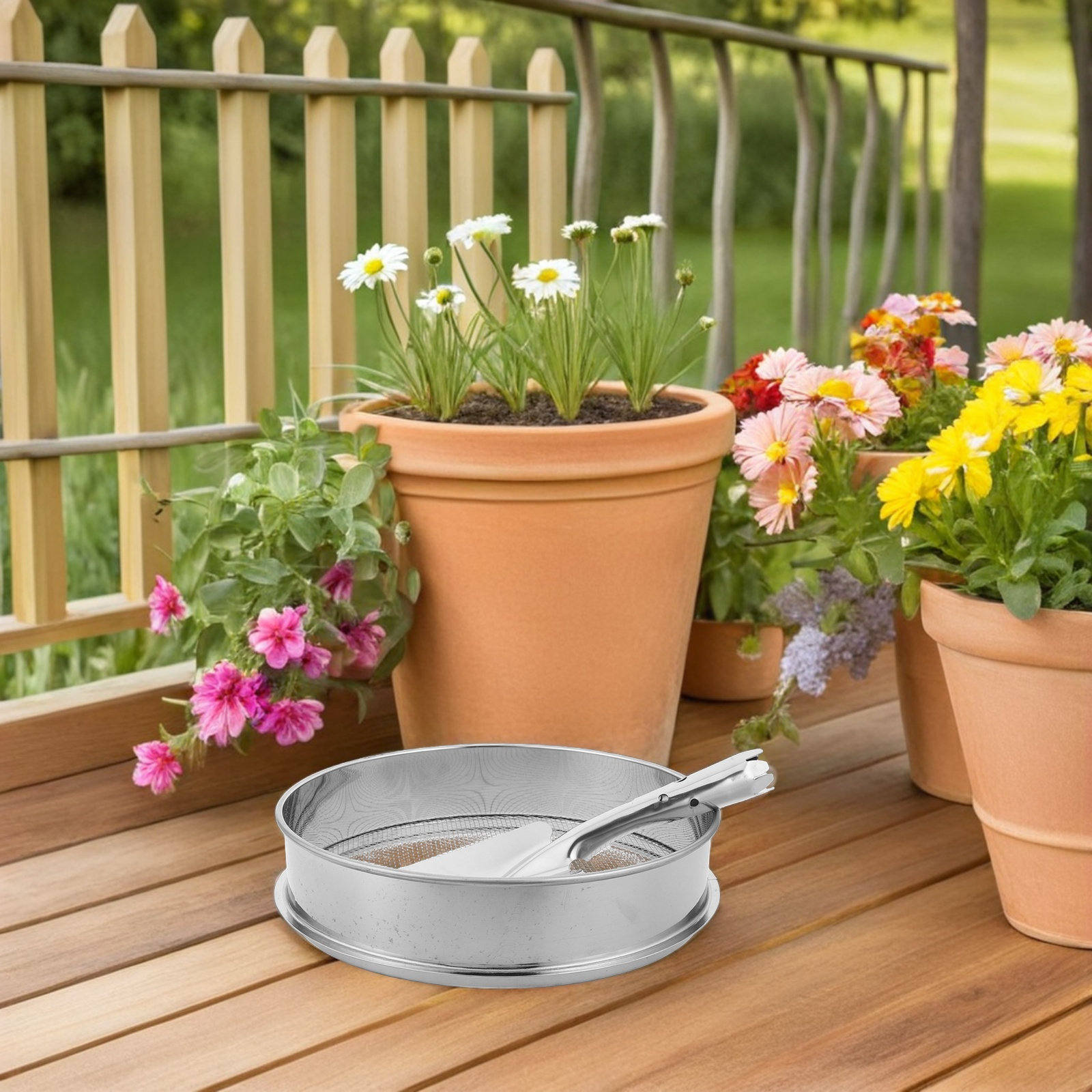Garden Sieve Soil - 1 Set Edelstahl Rundes Garten-Sieb Kompost-Sieb