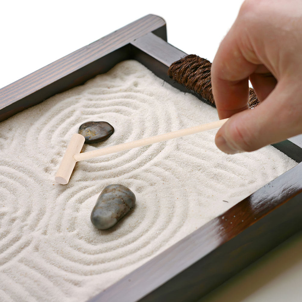 Zen Gardening Tools - 3-teiliges handgefertigtes Bambus-Mini-Sandrechen-Set für Tisch-Zen-Garten, Sandtablett-Dekoration,