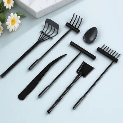 Zen Gardening Tools - 6-teiliges Zen-Garten-Rechen-Set, Mini-Kunststoffrechen für Sand, Schreibtisch-Deko,
