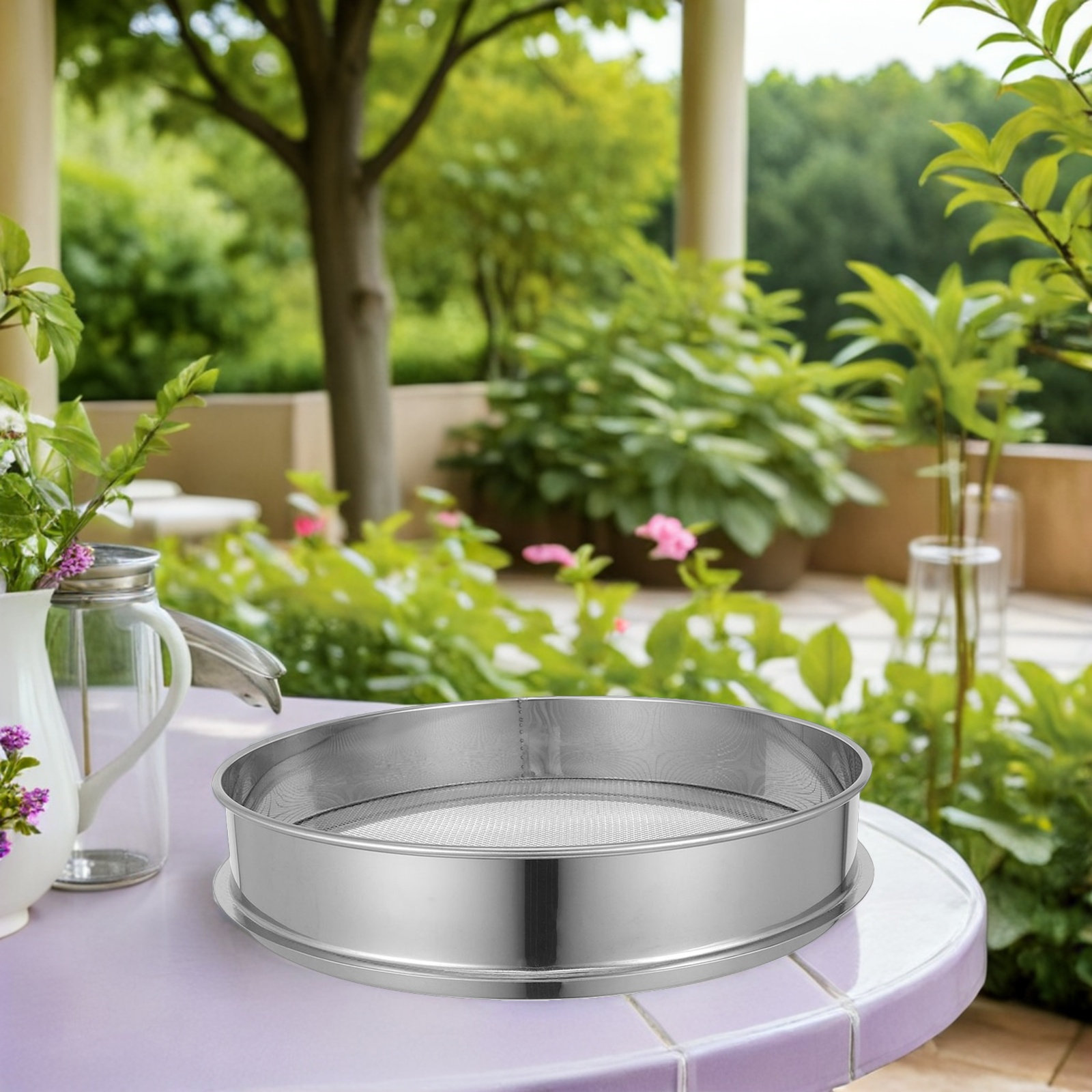 Garden Sieve Soil - 1 Stück 35 cm Edelstahl-Gartensieb mit