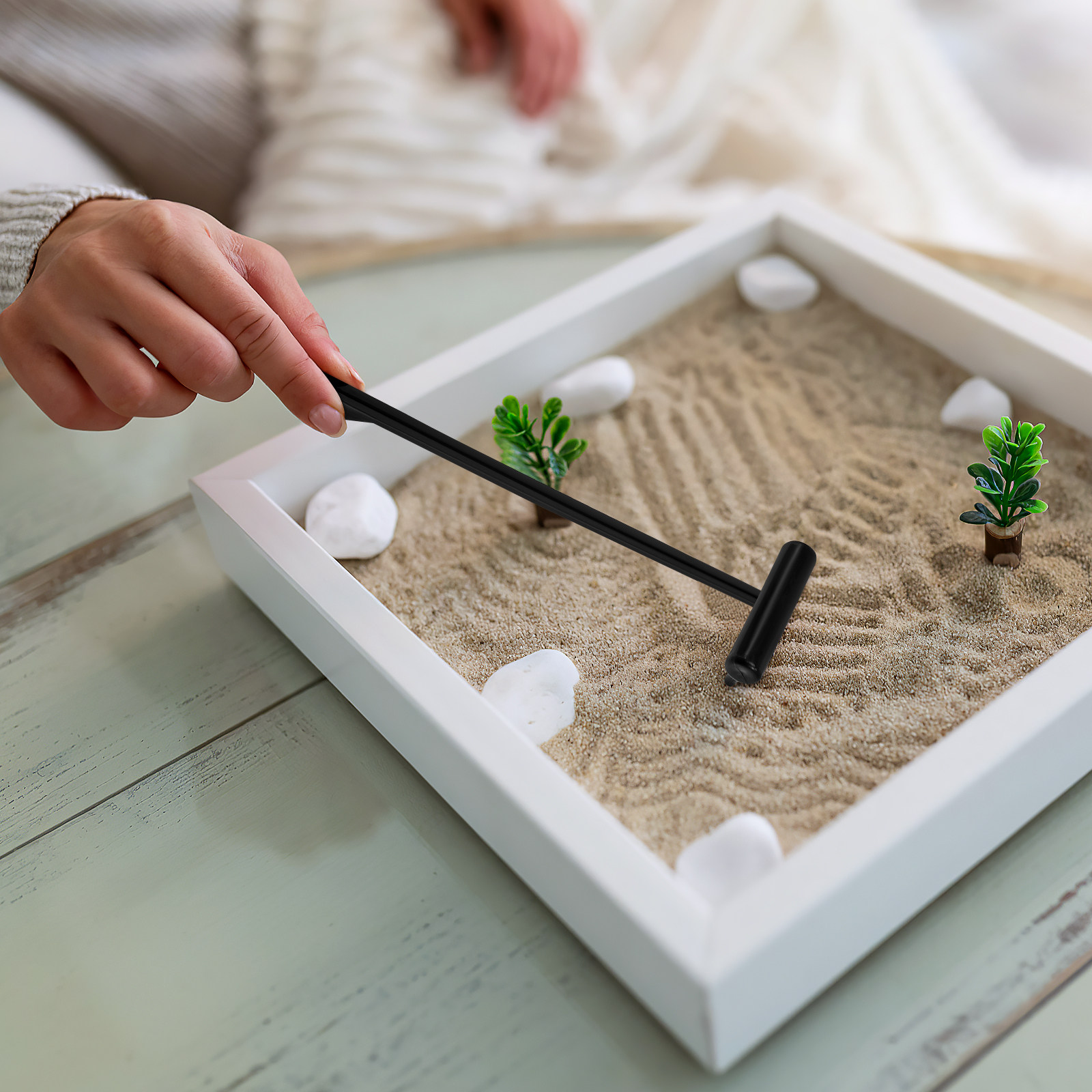 Zen Gardening Tools - 6-teiliges Zen-Garten-Rechen-Set, Mini-Sandrechen-Werkzeuge zum Erstellen von