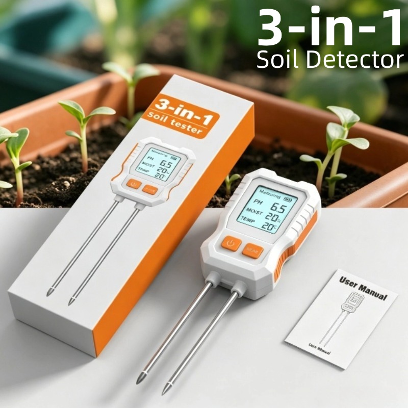 Moisture Meter Plant - 3-in-1 Digitaler Bodentester mit Doppelsonden, Hochpräzises