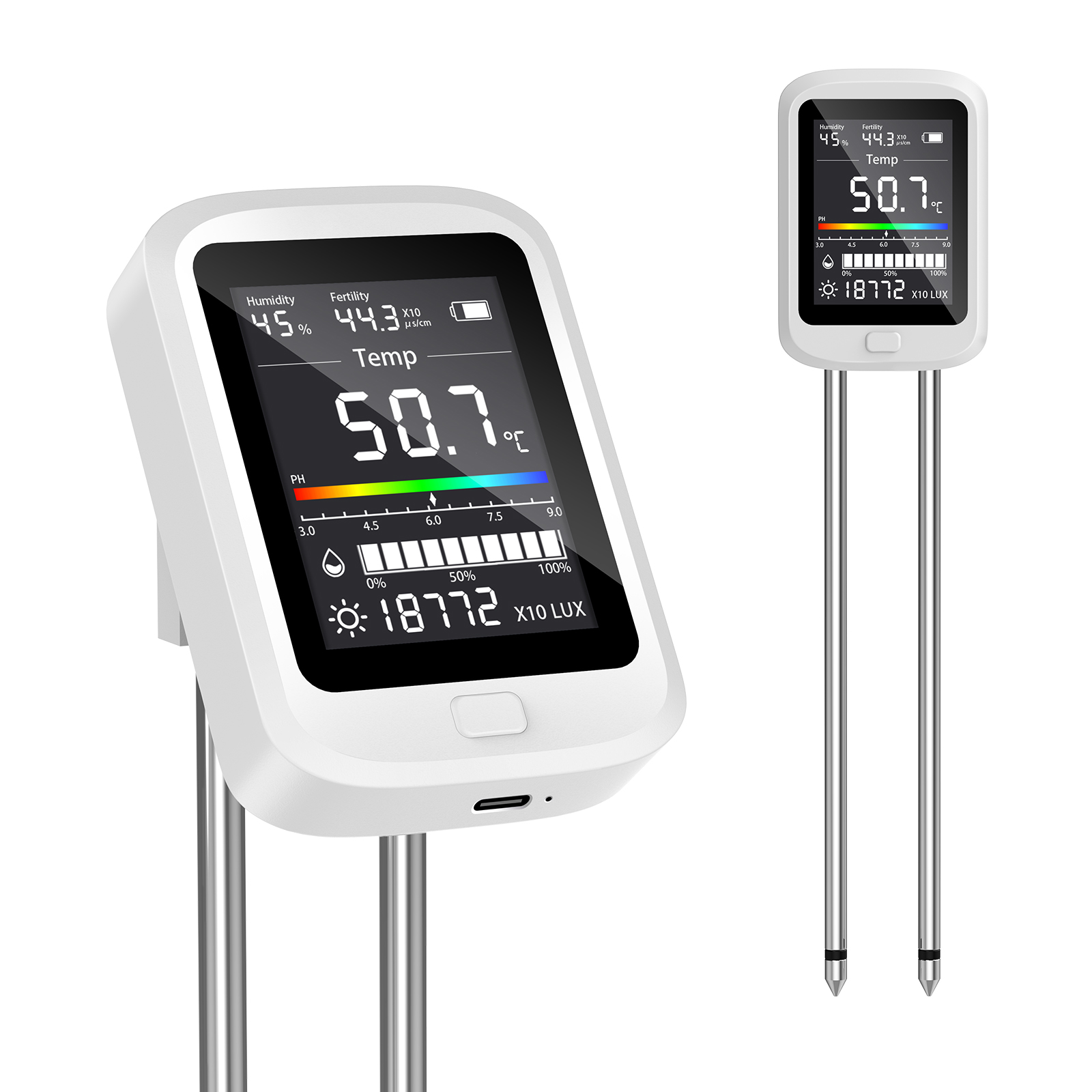 Moisture Meter Plant - 6-in-1 Bodenfeuchtemeßgerät, Hygrometer für Pflanzen mit