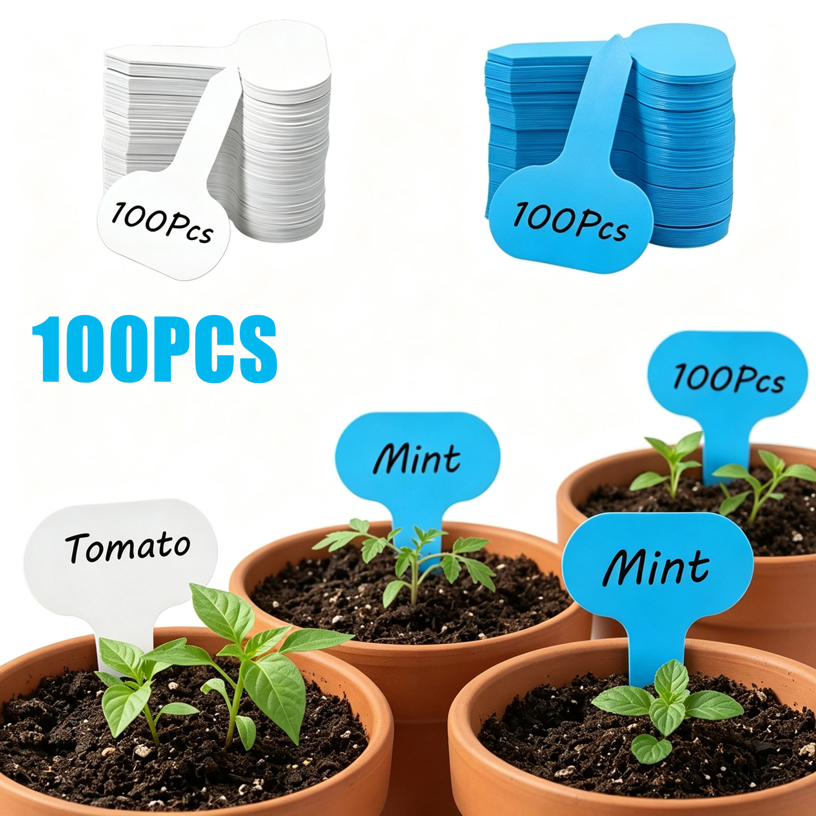 Garden Label Marker - 100 Stück Pflanzenetiketten, Gartenmarkierungen, Gemüse-Gartenetiketten, wasserdichte