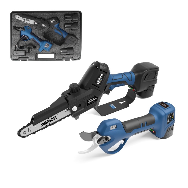 Pruning Shears - 【Bestseller】Kabelloses, bürstenloses, elektrisches Gartenscheren- und Kettensägen-Kombinationsset,
