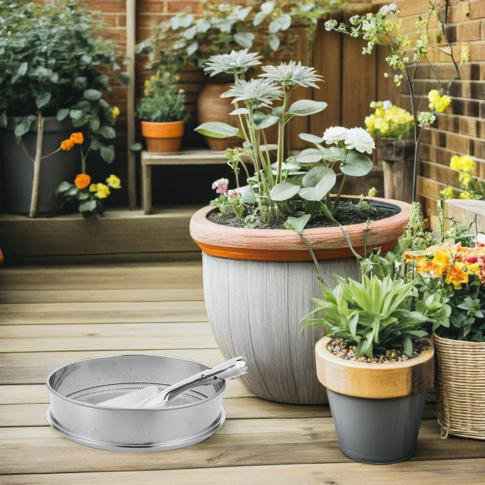 1 Set Edelstahl Rundes Garten- – Garden Sieve Soil Bewertung und Preis