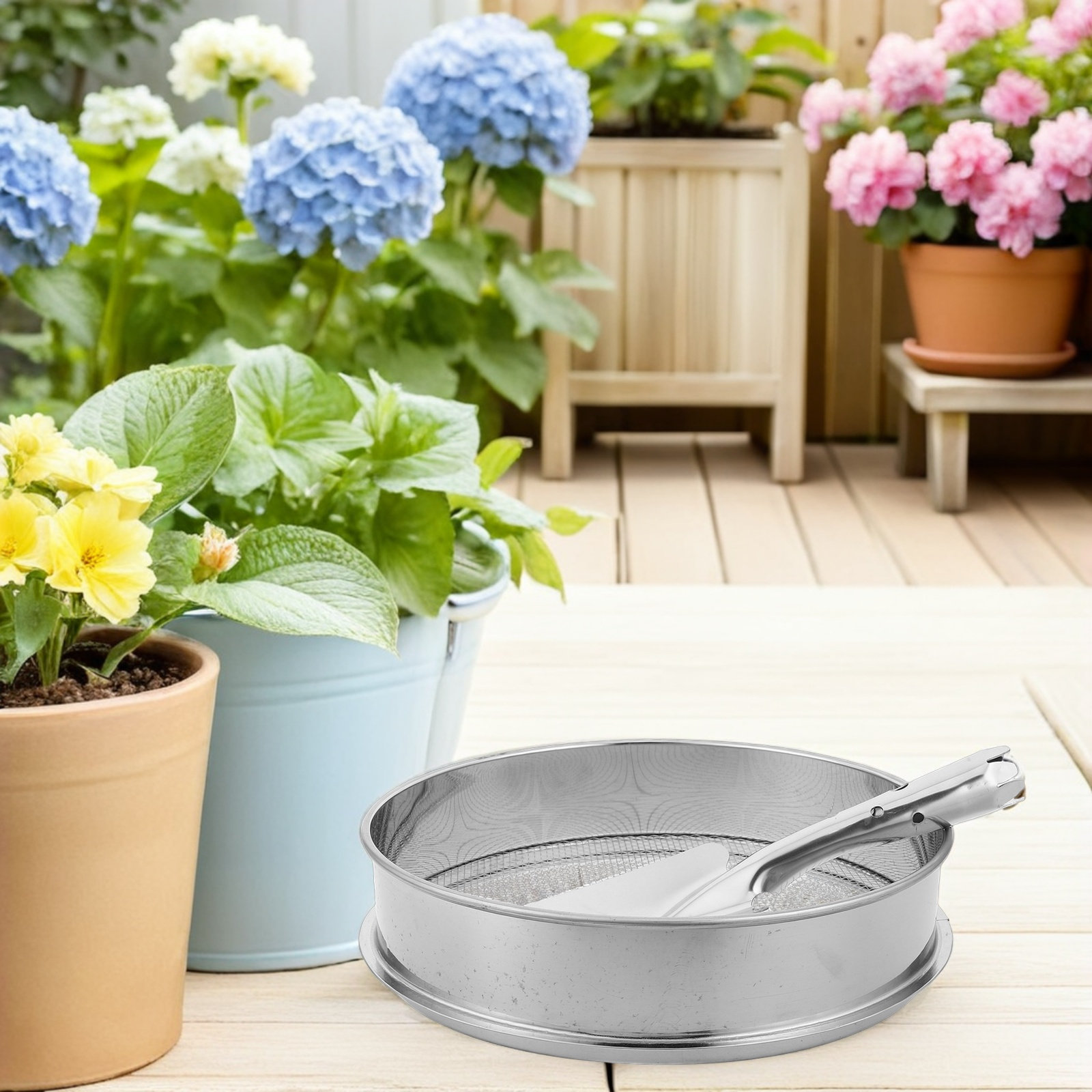 1 Set Edelstahl Rundes Garten- – Garden Sieve Soil Bewertung und Preis